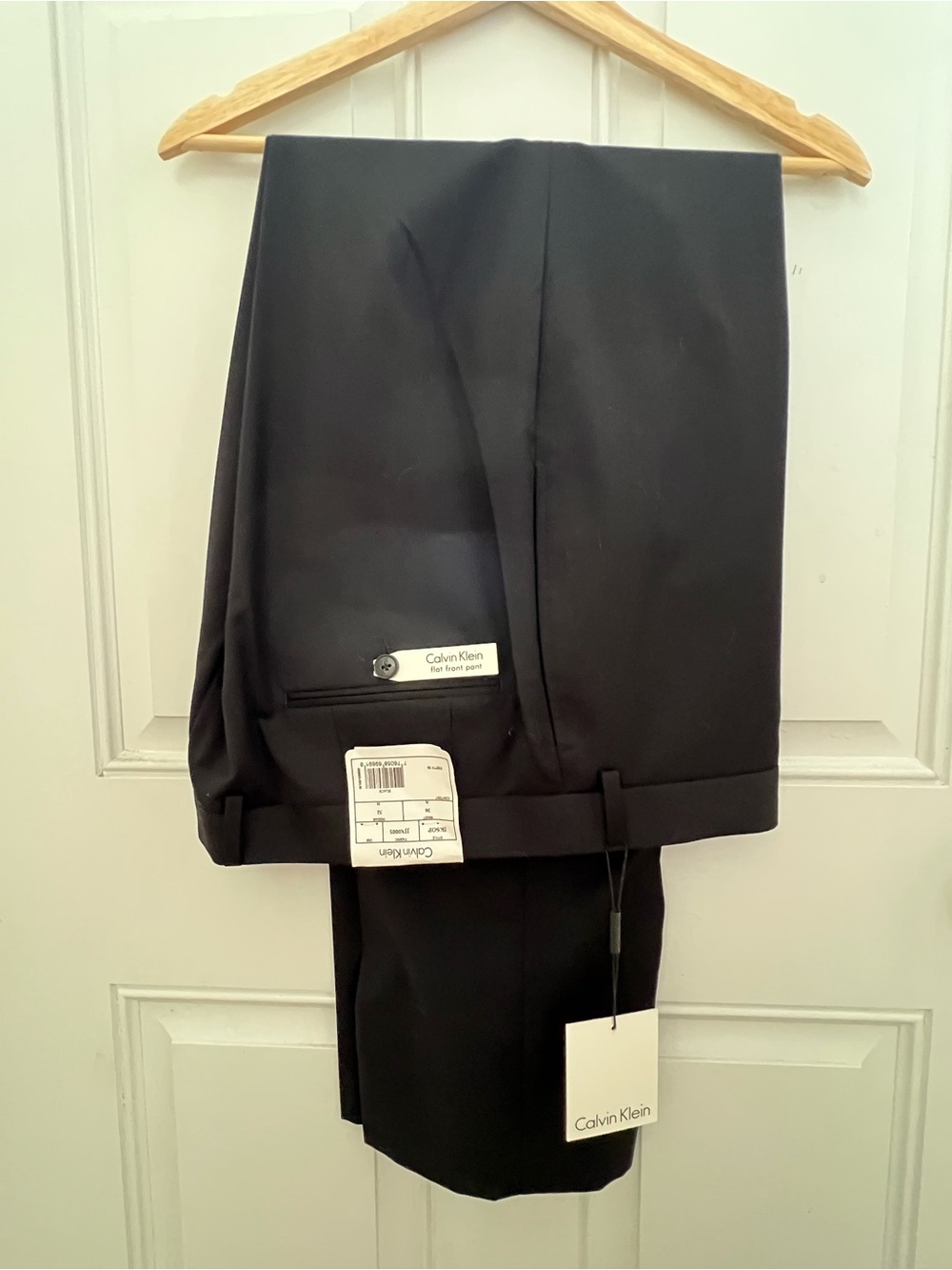 Calvin Klein Men's Black Dress Pants - Classic Flat Front